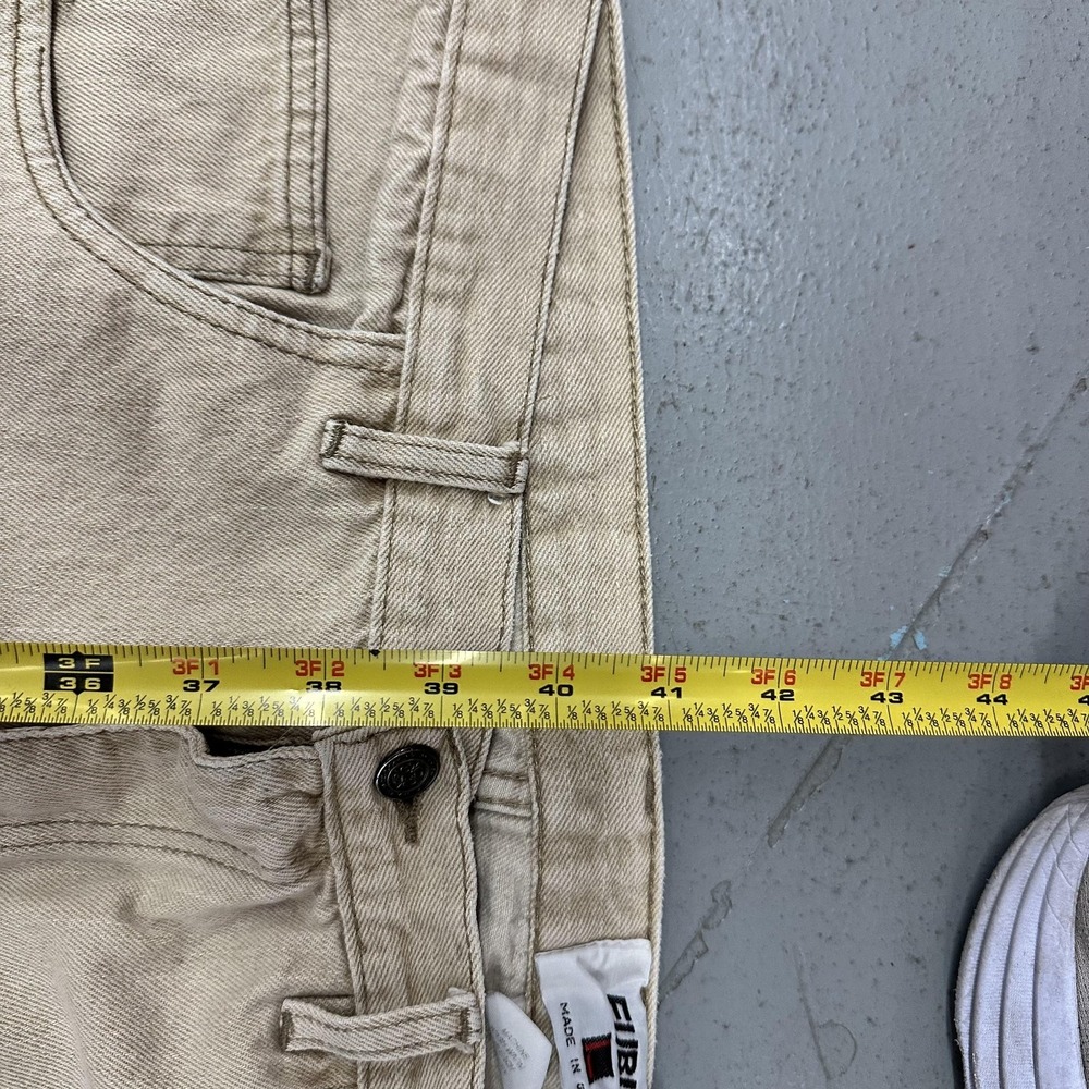 Vintage FUBU Jeans Mens 36x30 Beige Wide Leg Relaxed Fit Carpenter Denim USA 90s - Picture 12 of 14